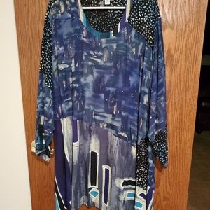 Modern shades of blue and black tunic